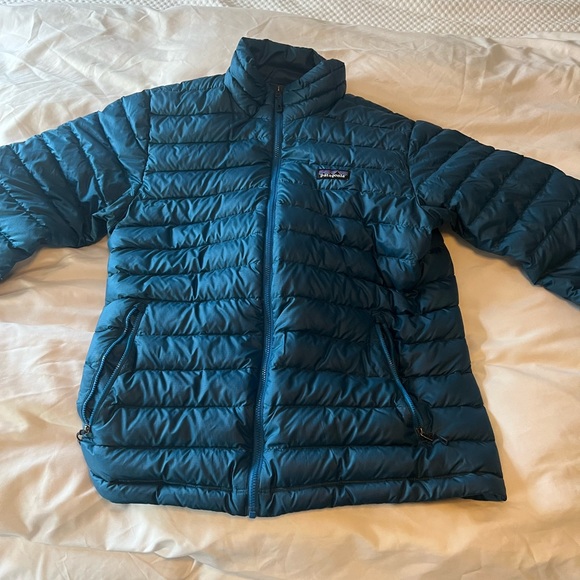 Men's Patagonia Goose Down Insulated Navy Blue Jacket Size Medium M - Picture 1 of 7
